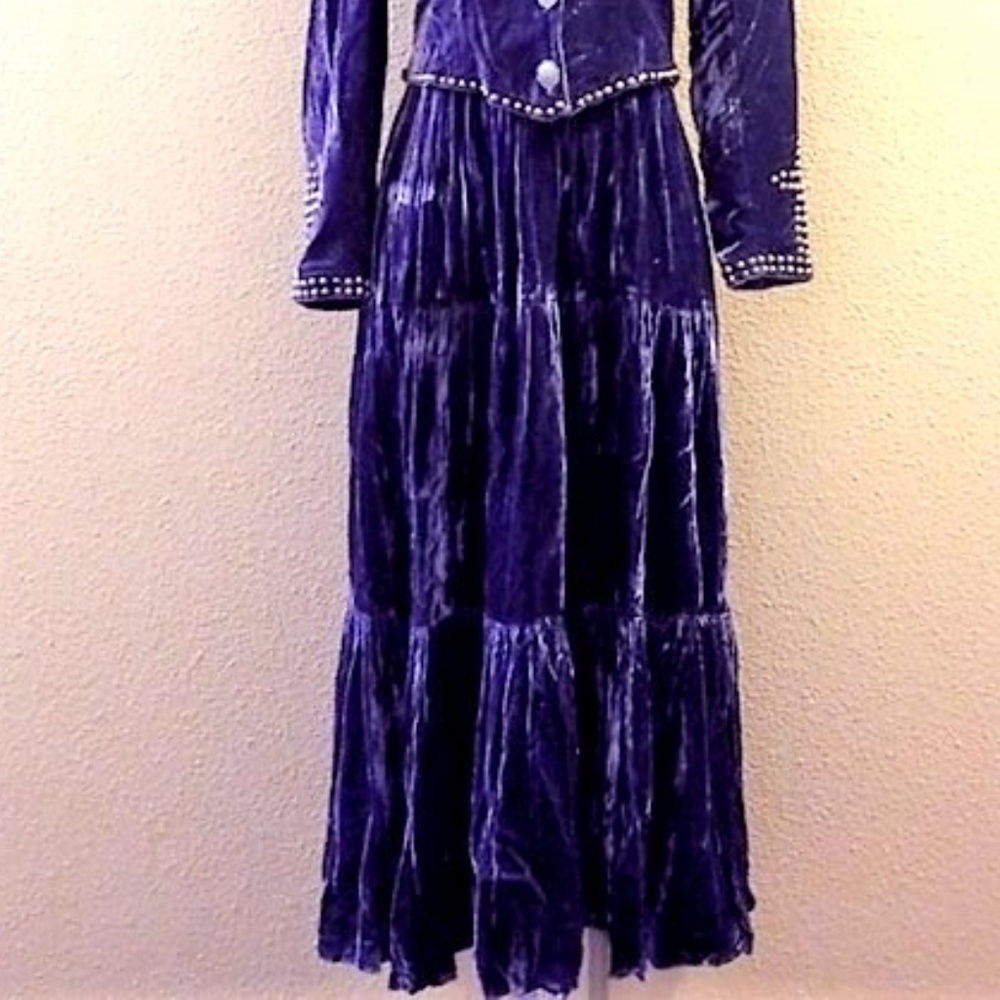 Double D Ranch Long Blue Medium Skirt VINTAGE